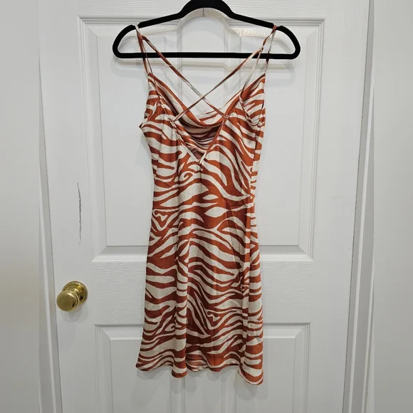 Timing, Women's Size Small, Orange Zebra Print Strappy Dress - Picture 4 of 10